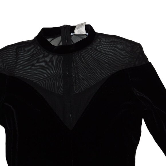 No. 1 Los Angeles Black BodySuit Velvet & Sheer Panels Size Small Sexy - Picture 14 of 14